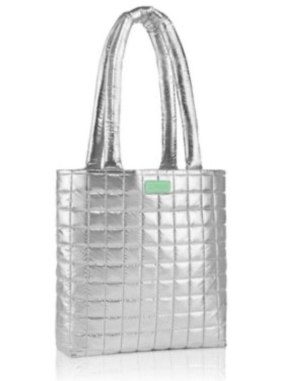 Clinique Metallic Silver Quilted Tote NWT